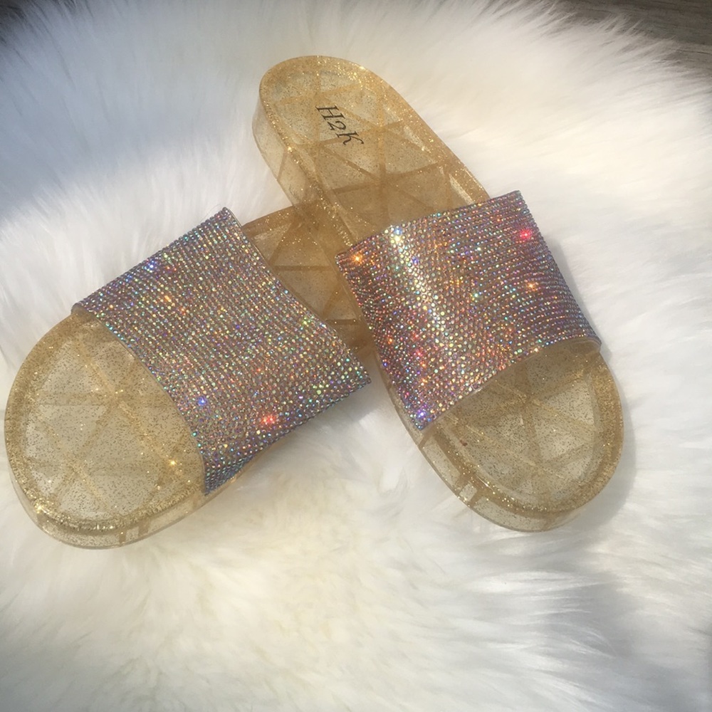 Gold Glitter  sandals size (9)